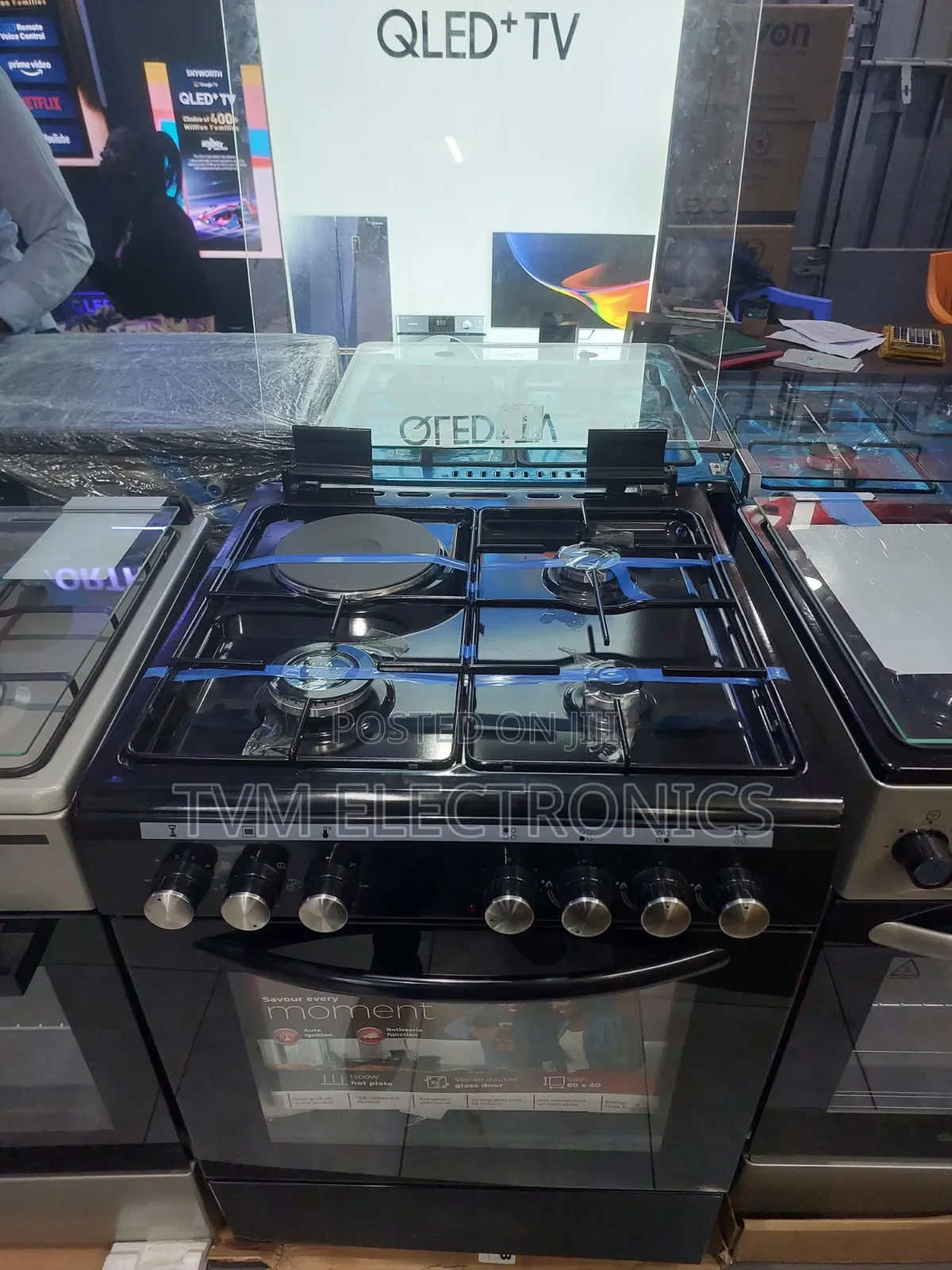 Ramtons 3g+1e 60x60 Black Cooker- Rc/607