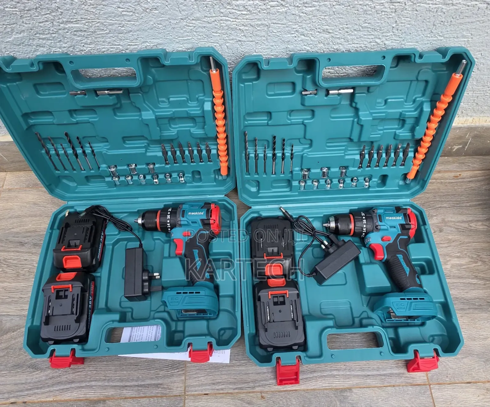 Meakida 36v Brushless Cordless Drill Kit With 2 Batteries Charger