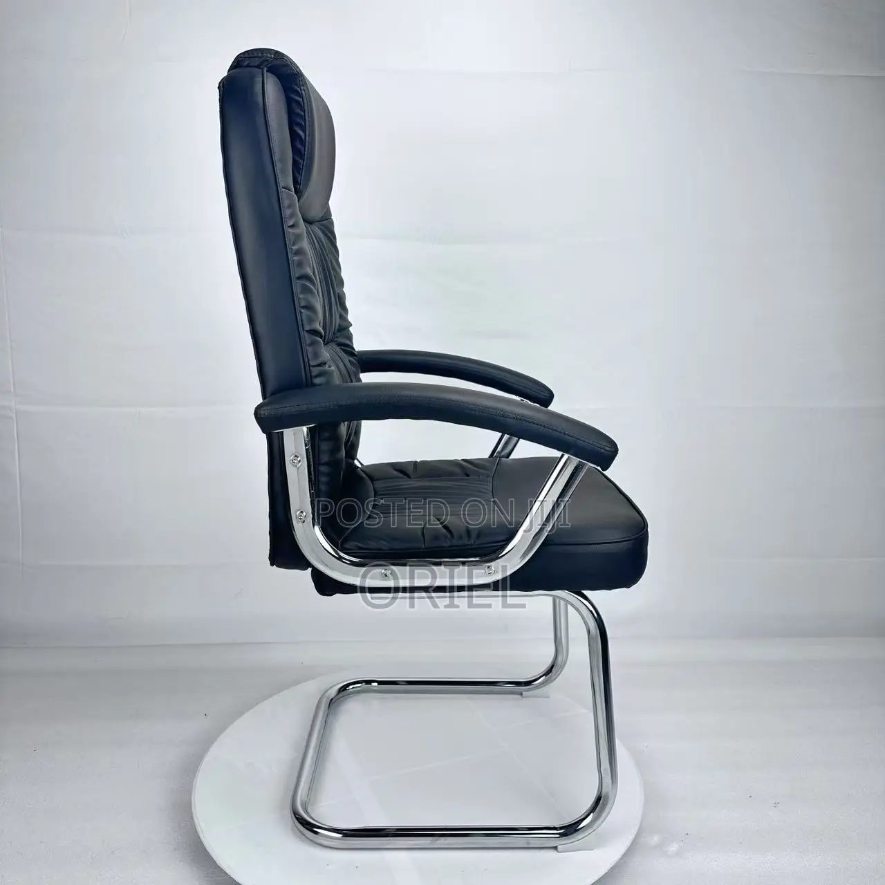Office Chair : Sled Base Office Leather Chair