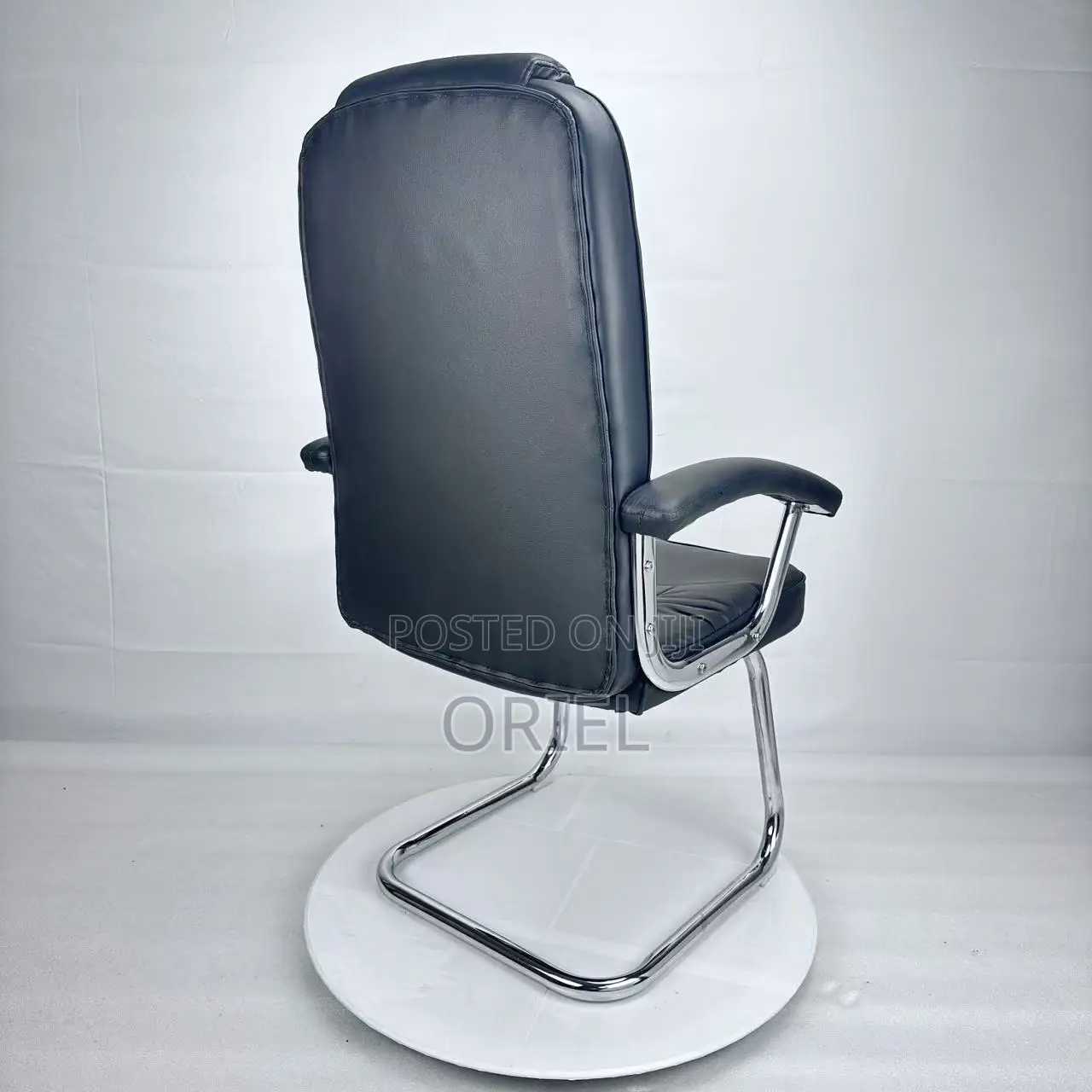 Office Chair : Sled Base Office Leather Chair
