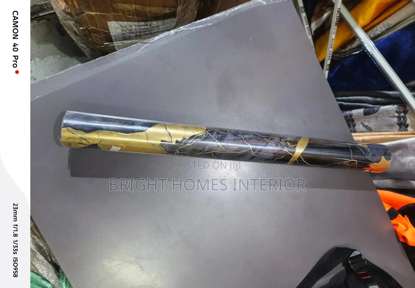 Grey Marble Gold Unique Contact Paper