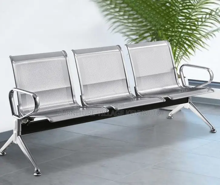 3-Seat Stainless Steel Waiting Bench
