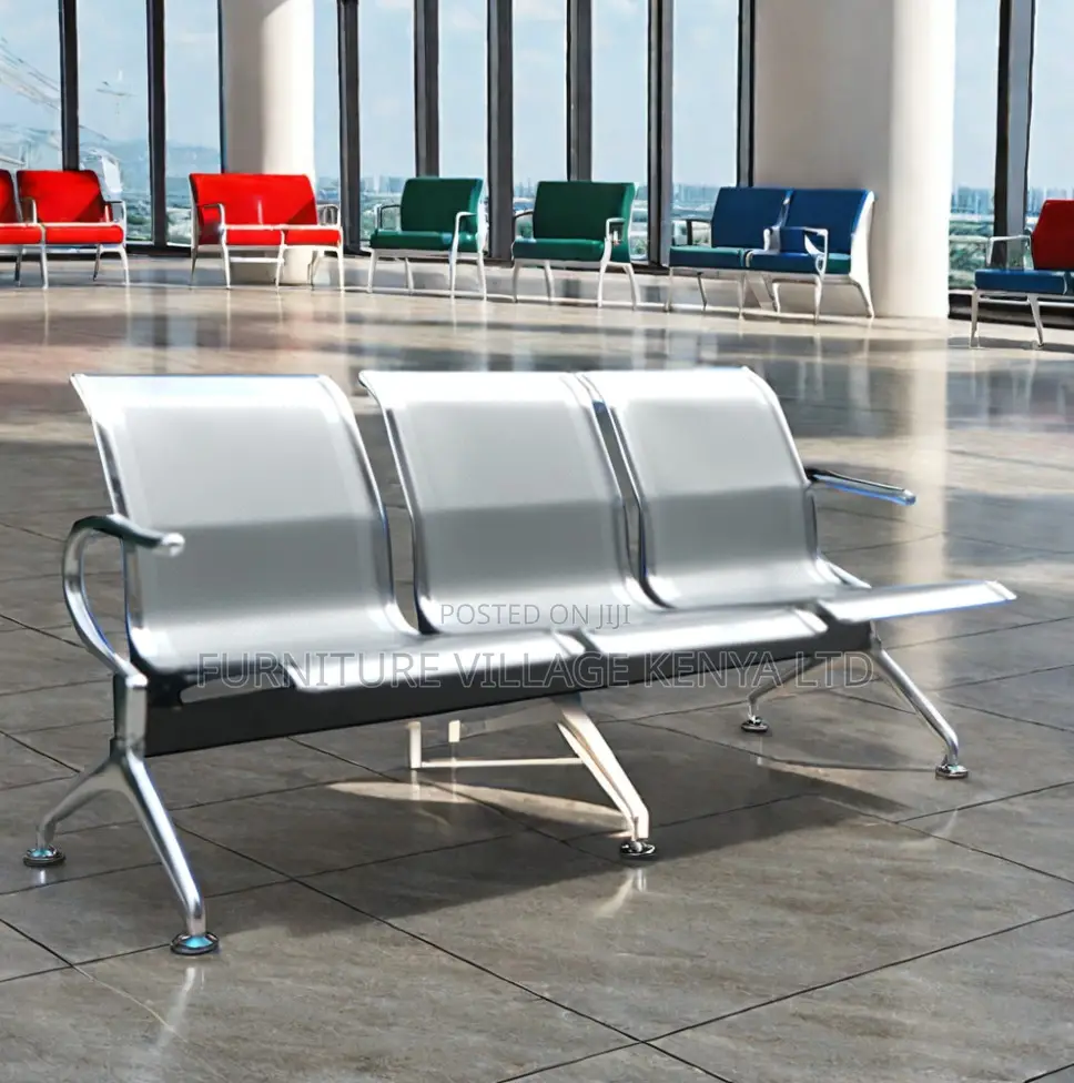 3-Seat Stainless Steel Waiting Bench