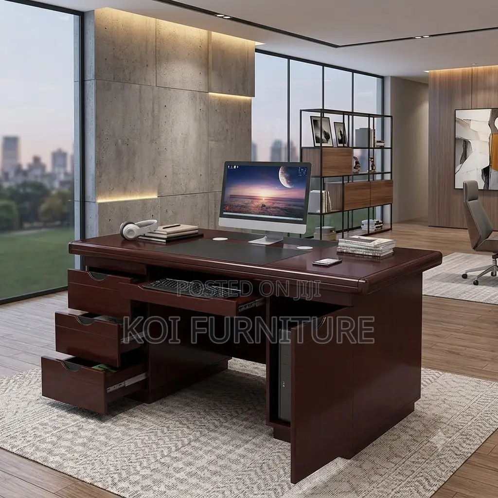 Office Desk; 1.4 Meters Mahogany 
Modern Rectangular