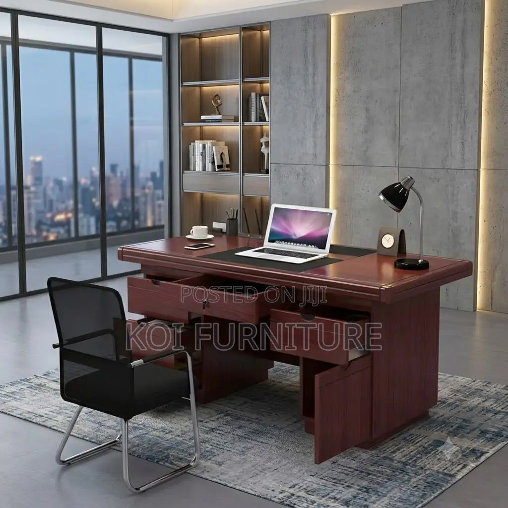 Office Desk; 1.4 Meters Mahogany 
Modern Rectangular
