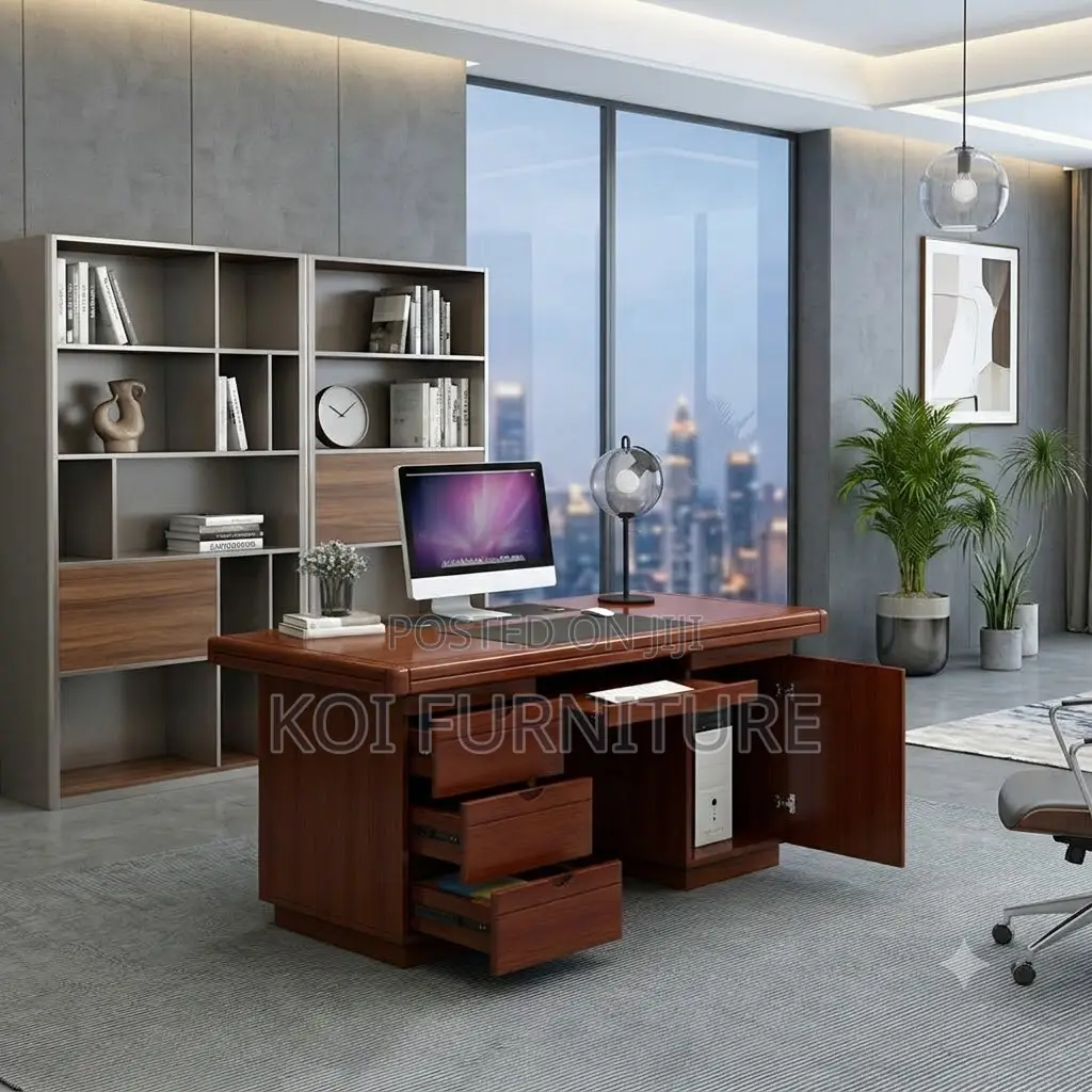 Office Desk; 1.4 Meters Mahogany 
Modern Rectangular