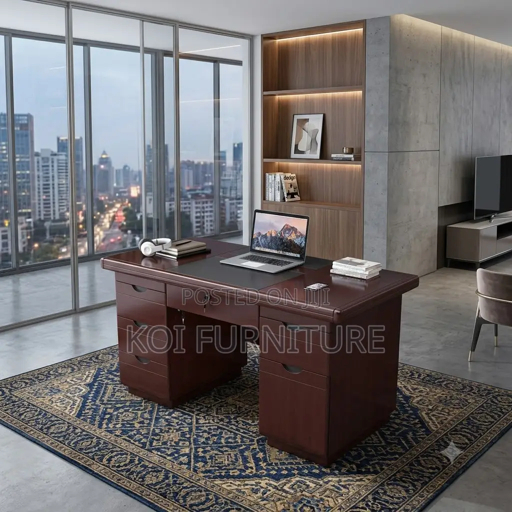 Office Desk; 1.4 Meters Mahogany 
Modern Rectangular