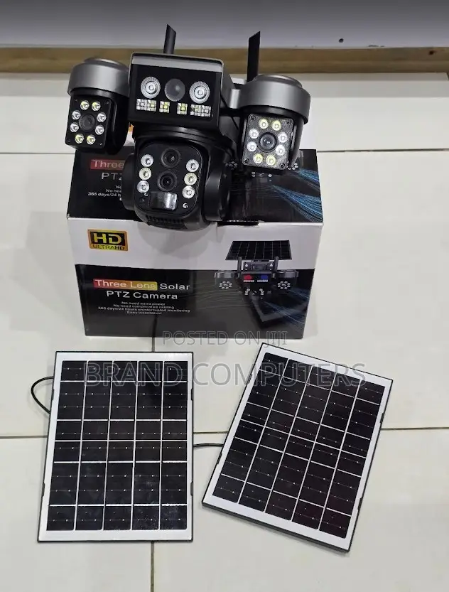 V380 4g Triple Lens 3 Lens Dual Panels Solar Camera