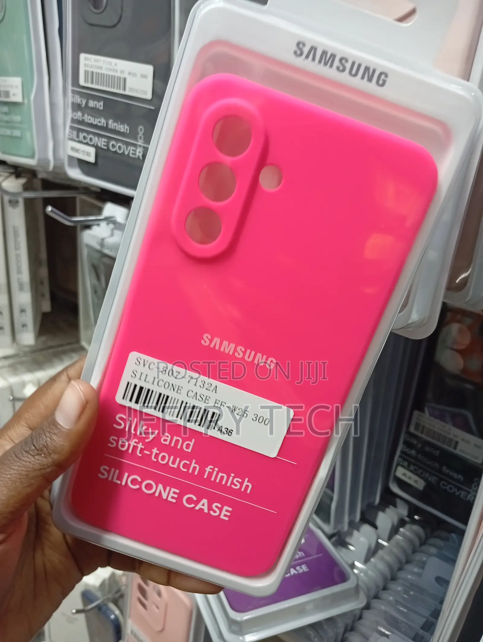 Samsung Galaxy A36 Silicone Case in High-Visibility Neon Pink Case