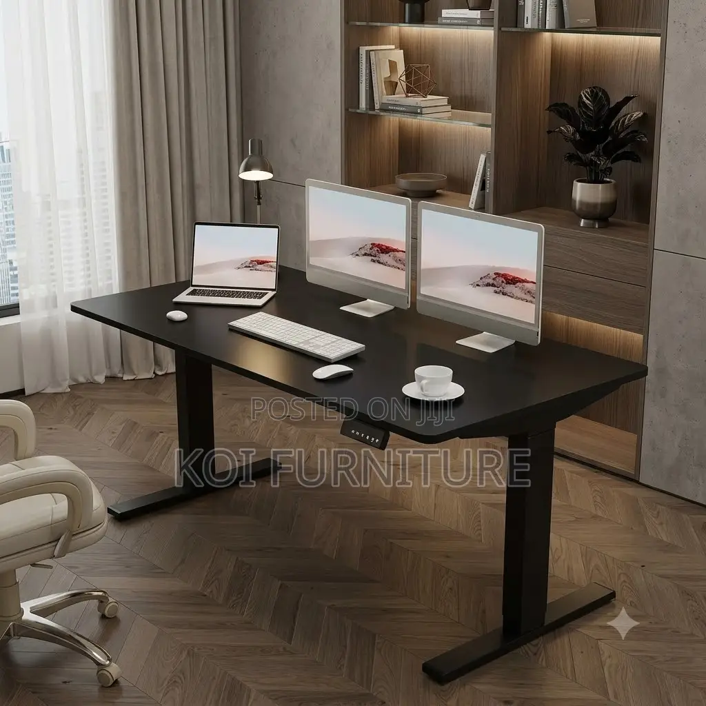 Office Desk; 1.2 Meters Computer White Adjustable Height Table