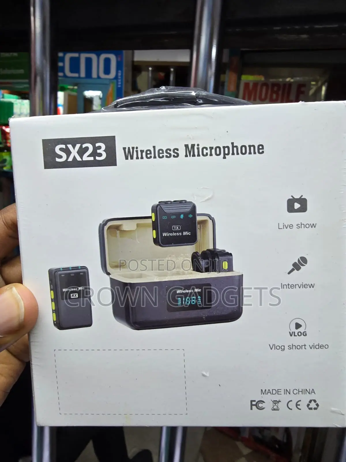 Sx23 Dual Wireless Mic With Charging Case For iPhone Android