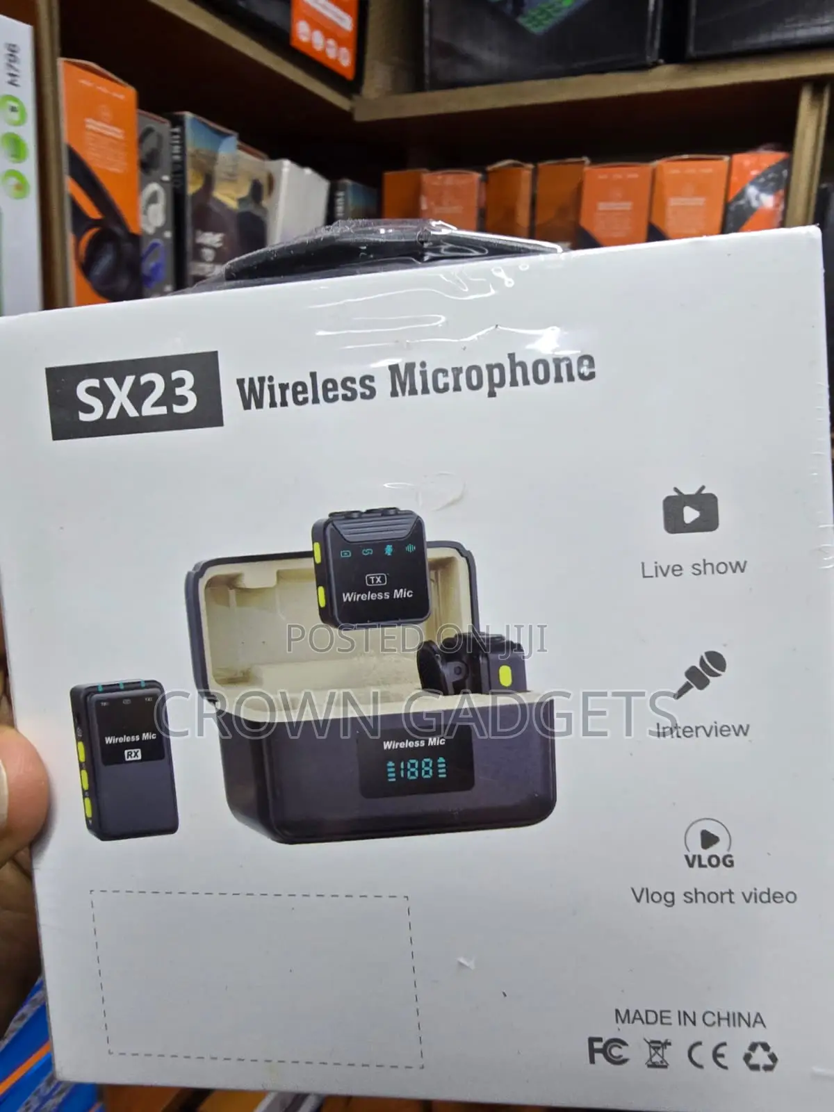 Sx23 Dual Wireless Mic With Charging Case For iPhone Android
