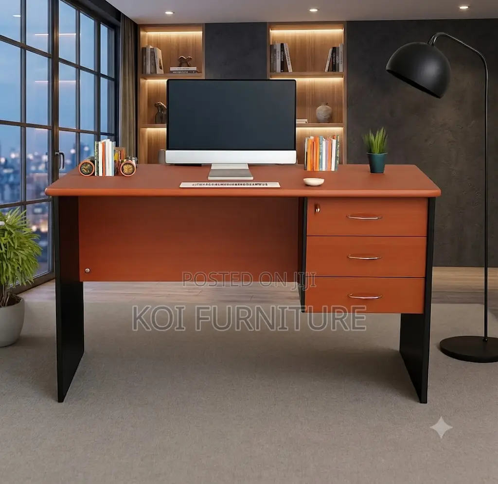 Office Desk; 1.4 Meters Brown Executive Study Area Desk