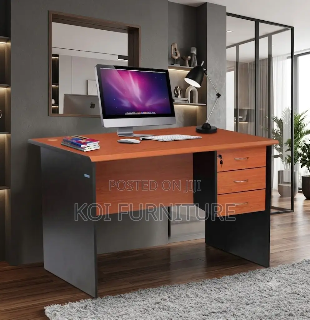 Office Desk; 1.4 Meters Brown Executive Study Area Desk