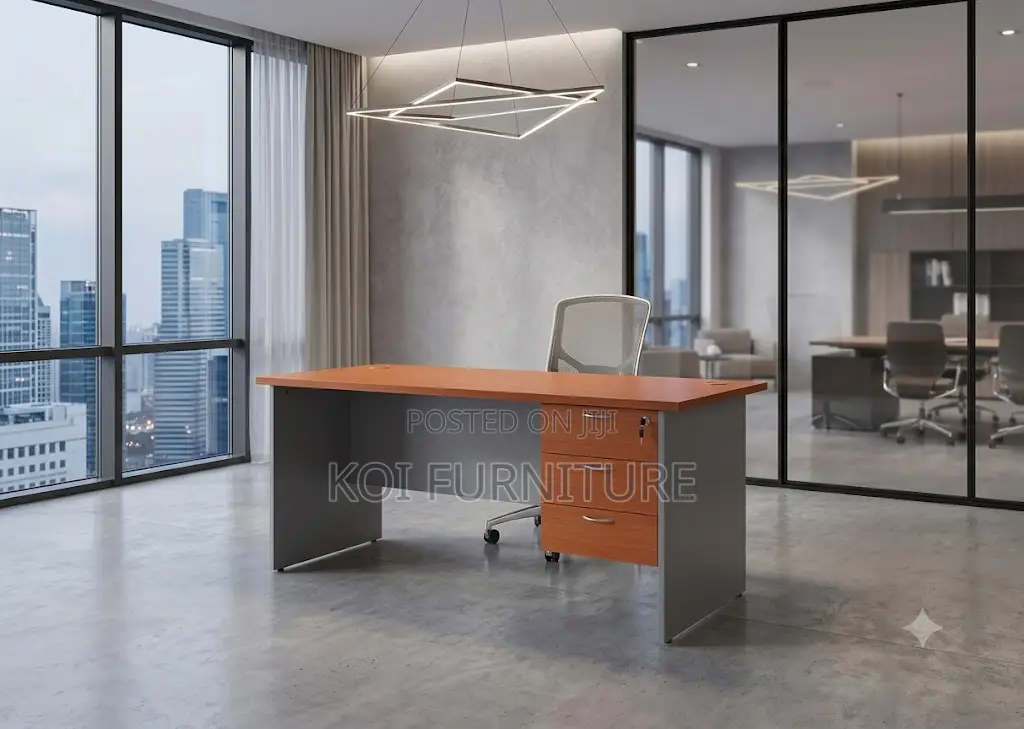 Office Desk; 1.4 Meters Brown Executive Study Area Desk
