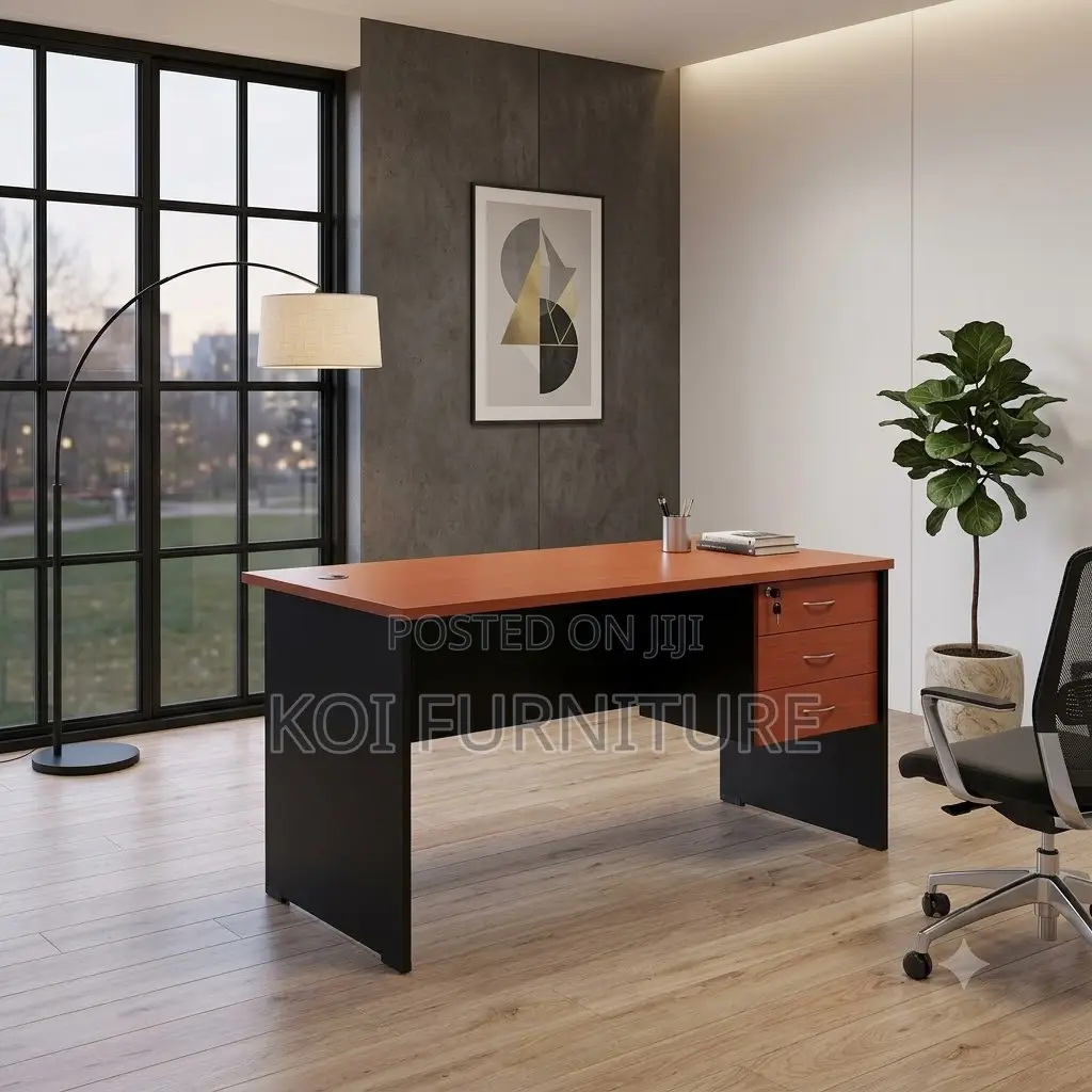 Office Desk; 1.4 Meters Brown Executive Study Area Desk