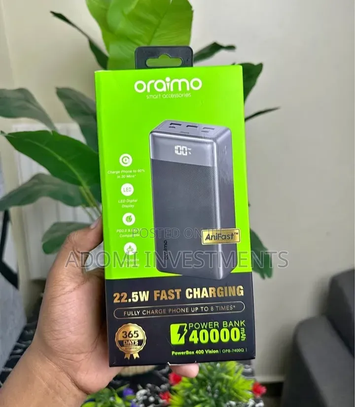 Oraimo Fast Charging Powerbank 50000mah 85w, Laptop Charger