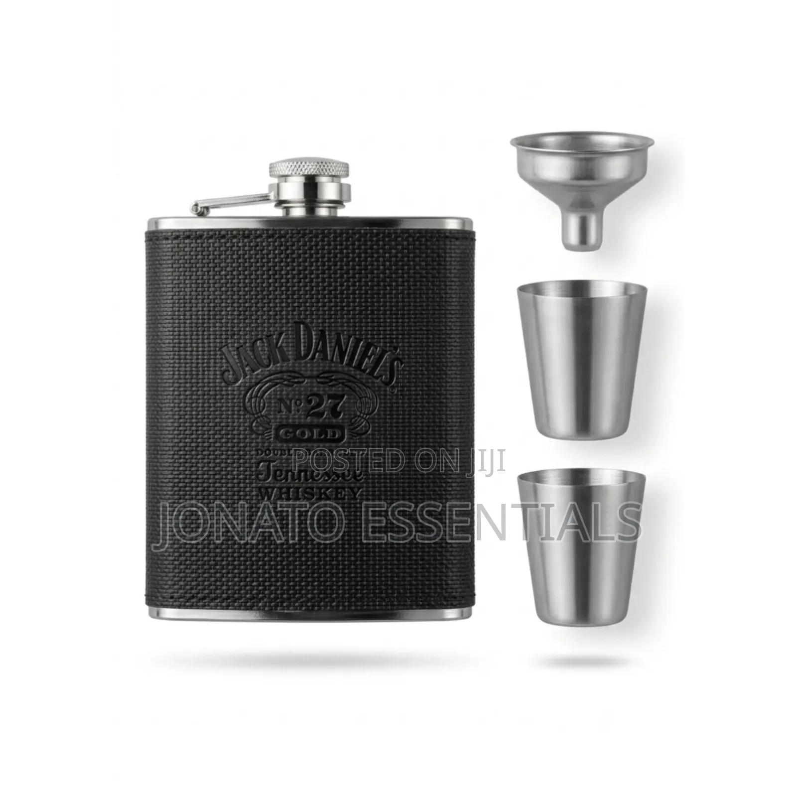 Jack Daniels Hip Flask Gift Set With 2 Shot Cups Funnel