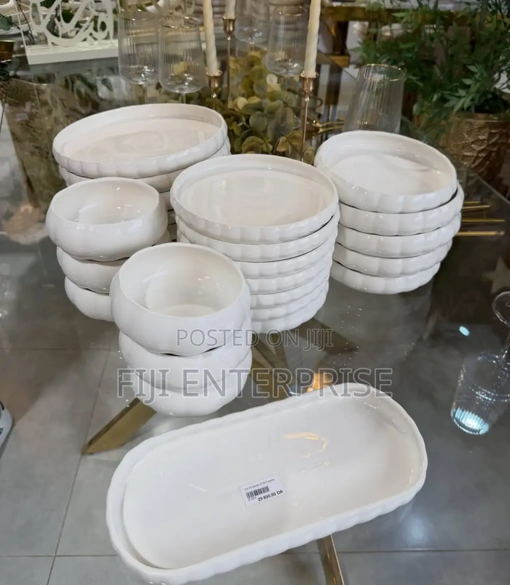 25-Piece Premium Ceramic Dinner Set – Microwaveable | Elegant