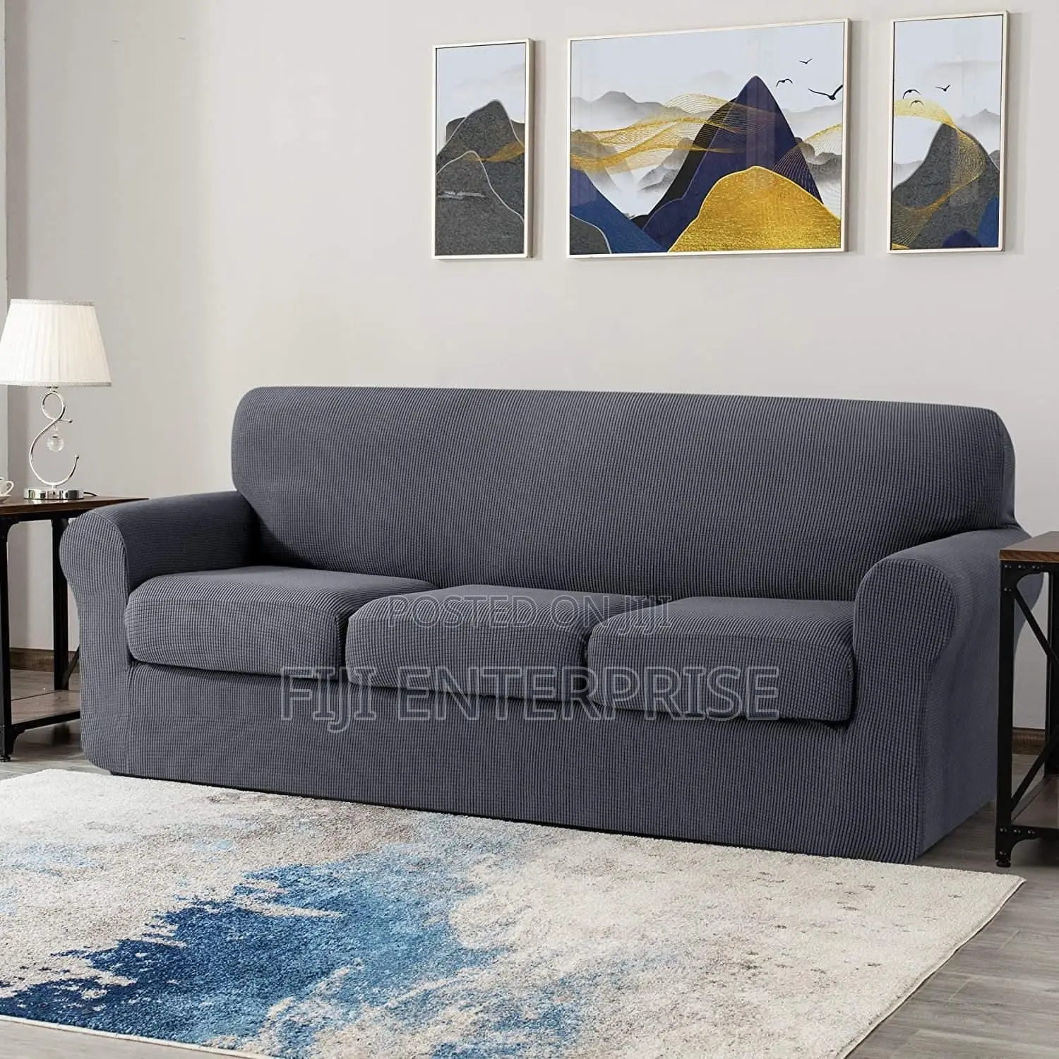 Jacquard Slip Sofa Covers + Matching Cushion Covers Machine Washable
