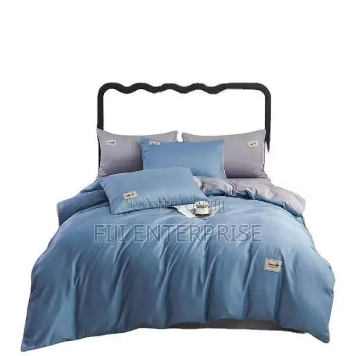 Quality Plain Double-Sided Cotton Duvet Cover Set –