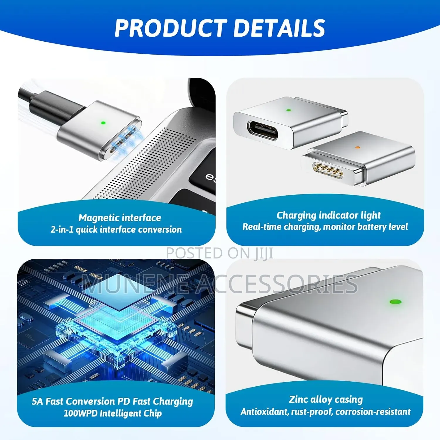 Usb C To Magnetic Adapter For Magsafe 2 Pd 100w Type C Power Converter