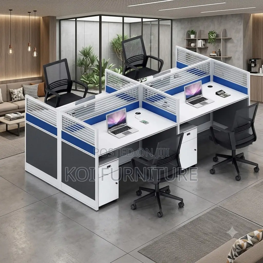 Office Workstation; Four Users Offices Divided Office Workstation