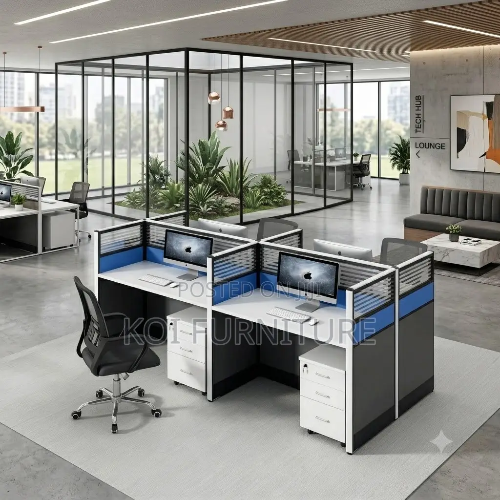 Office Workstation; Four Users Offices Divided Office Workstation