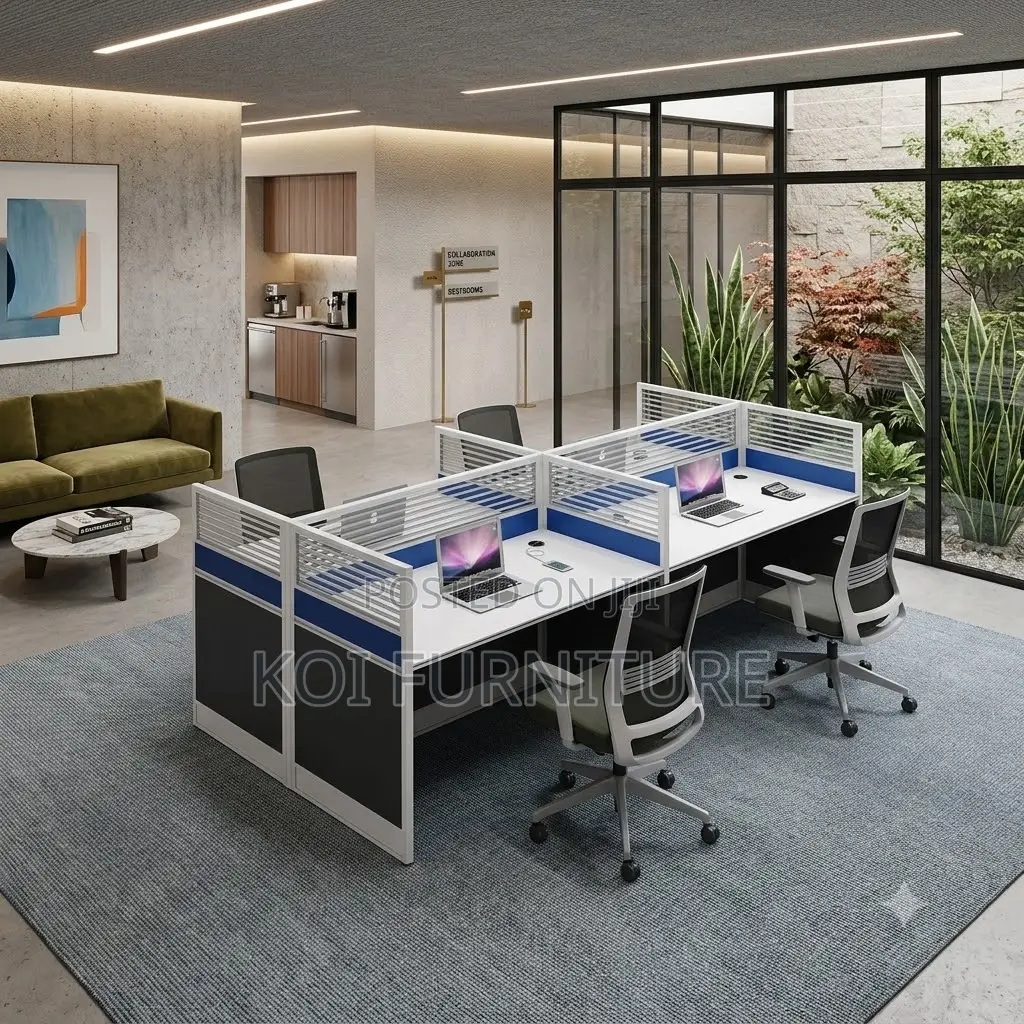 Office Workstation; Four Users Offices Divided Office Workstation
