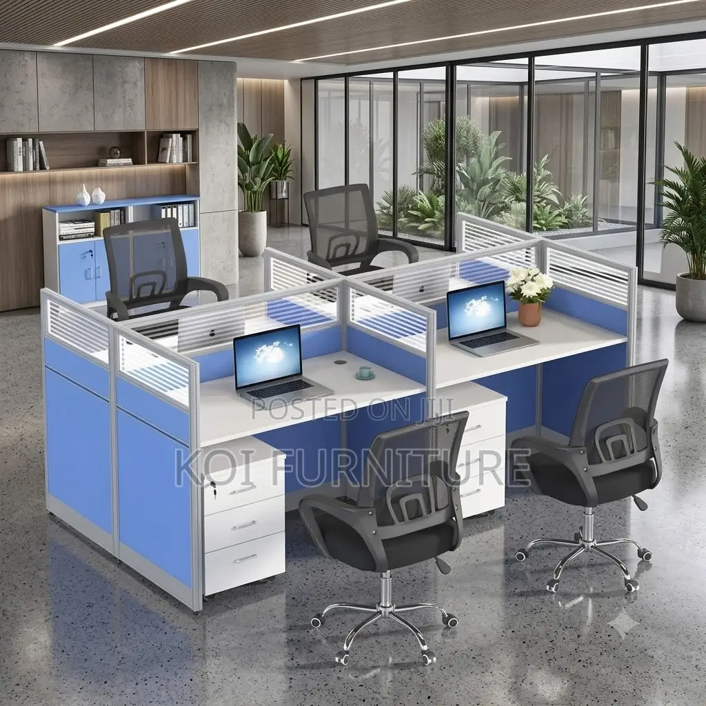 Office Workstation; Four Users Offices Divided Office Workstation