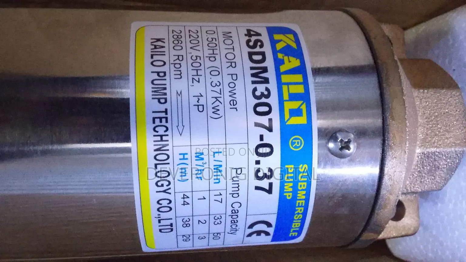 Kailo Submersible Water Pump 4sdm307 -0.37
1.0hp