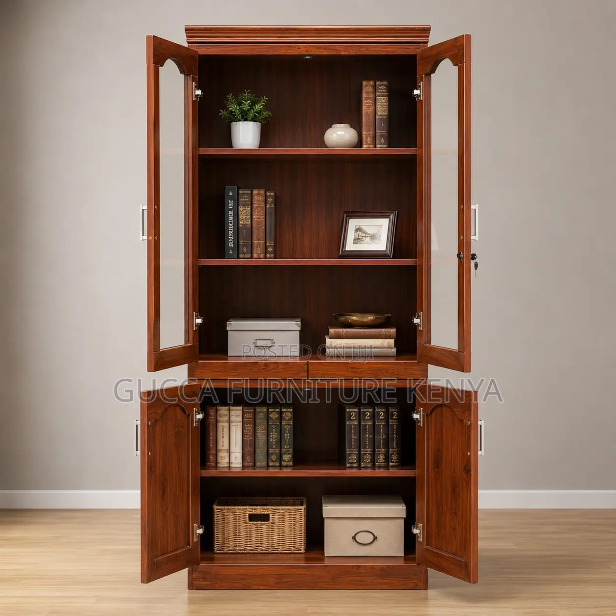 2-Swing Door Mahogany Filling Cabinet.