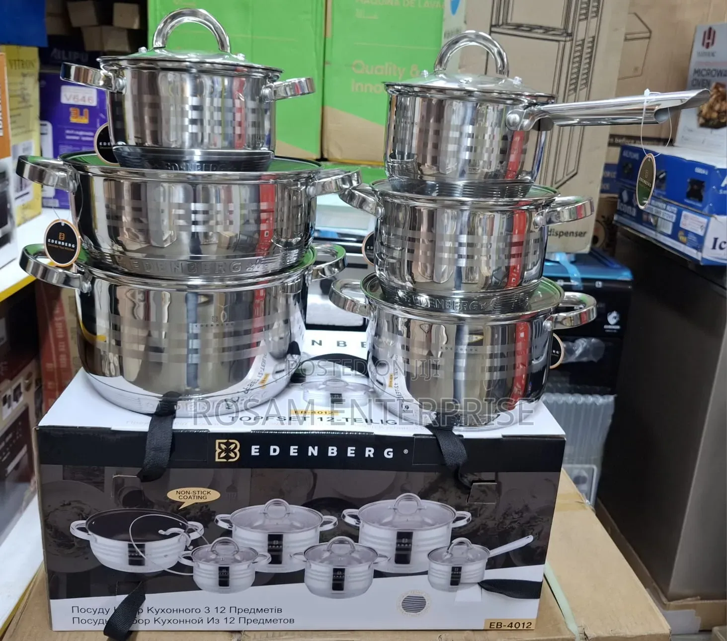 12pcs Stainless Edenburg Sufuria 
Code Eb_4012