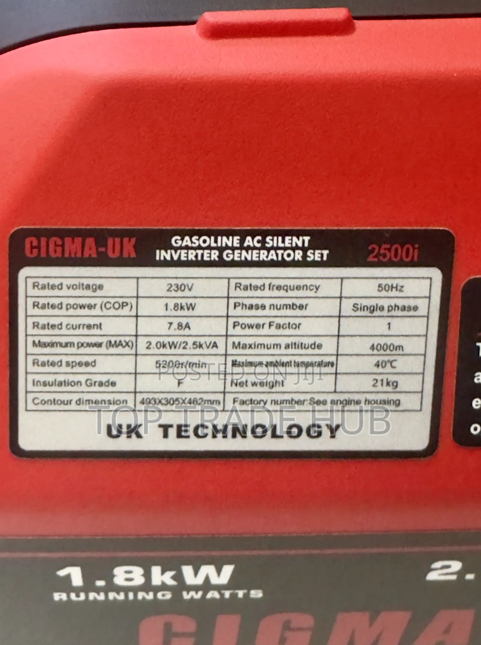 Cigma Uk 2500i Ac Petrol Silent Inverter Generator 2.5kva