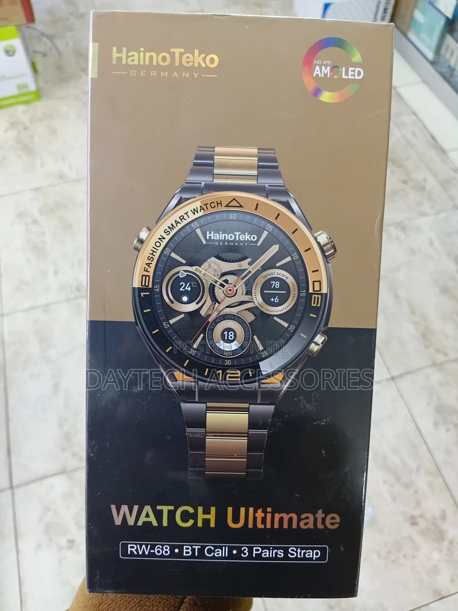 Hainoteko Rw-68 Smart Watch With Amoled Display Bluetooth Calling GPS