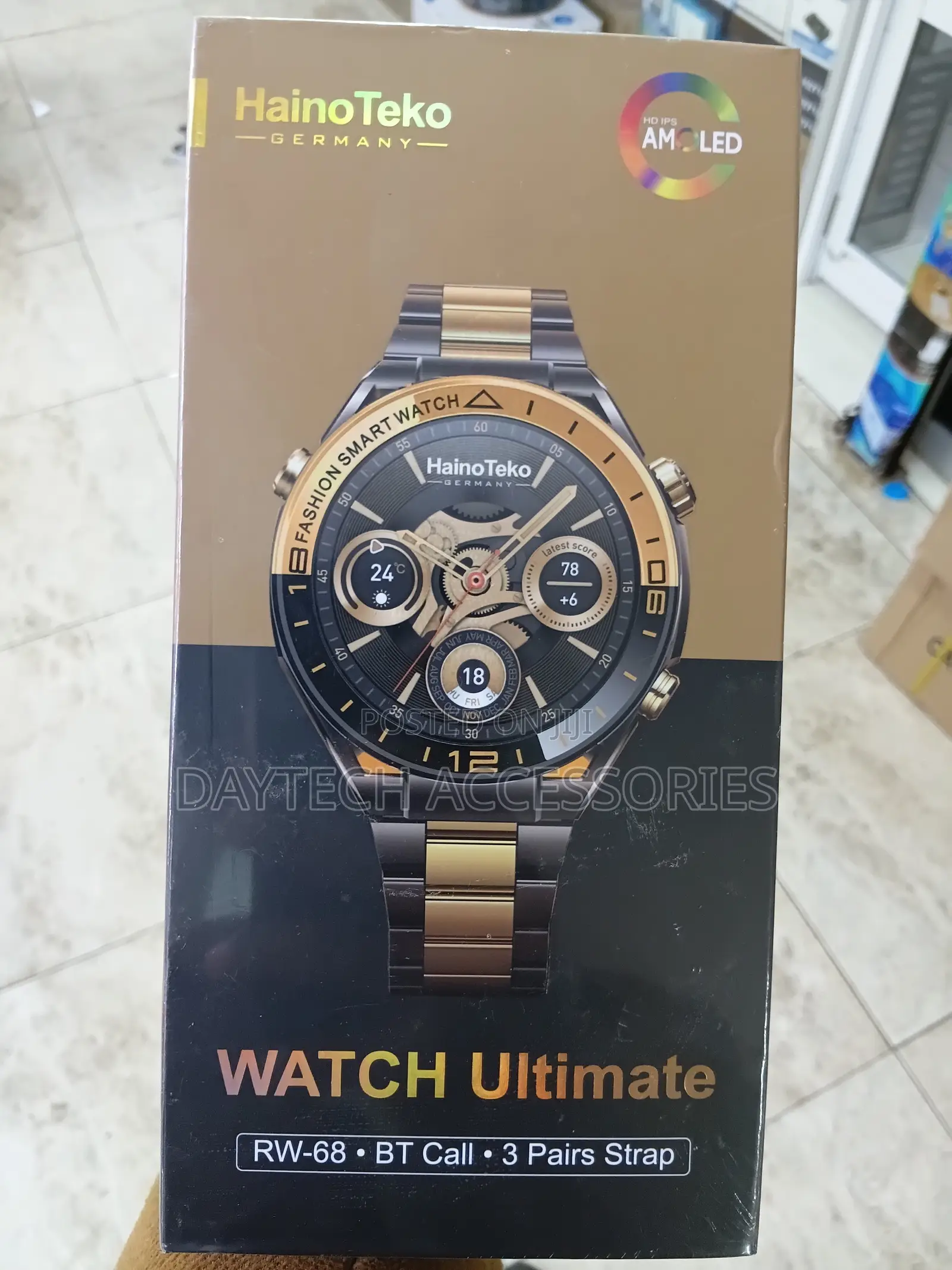 Hainoteko Rw-68 Smart Watch With Amoled Display Bluetooth Calling GPS