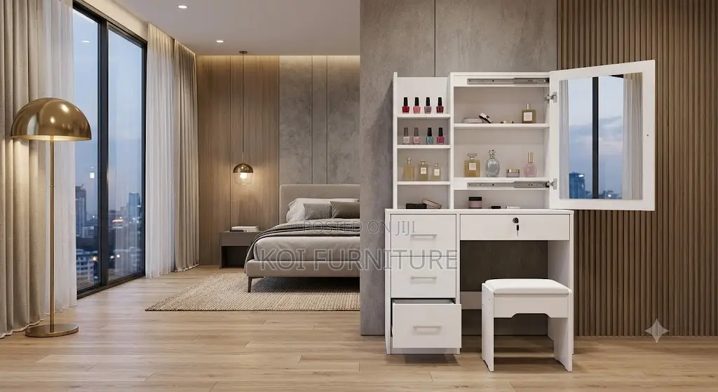 Dressers; White Bedroom Vanity Table Set