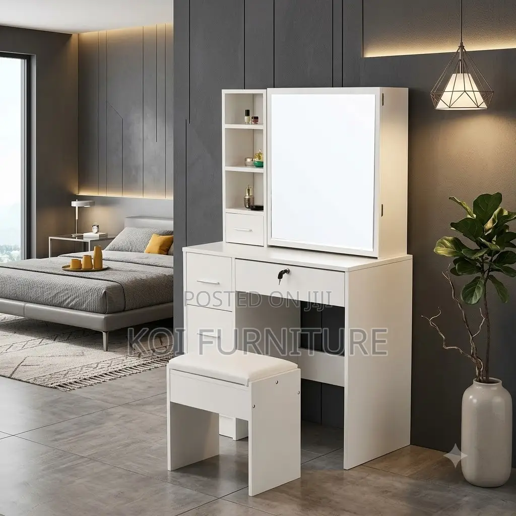 Dressers; White Bedroom Vanity Table Set