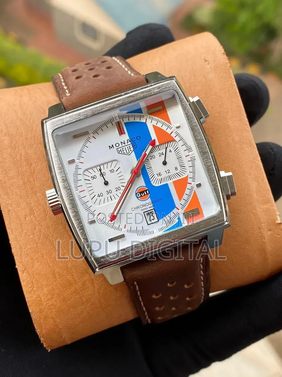 Monaco Heur Chronograph Men Watch (Leather/Metallic Strap)
