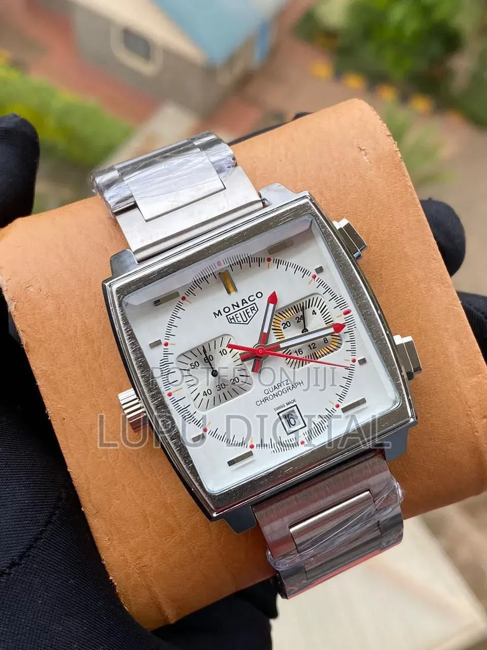Monaco Heur Chronograph Men Watch (Leather/Metallic Strap)