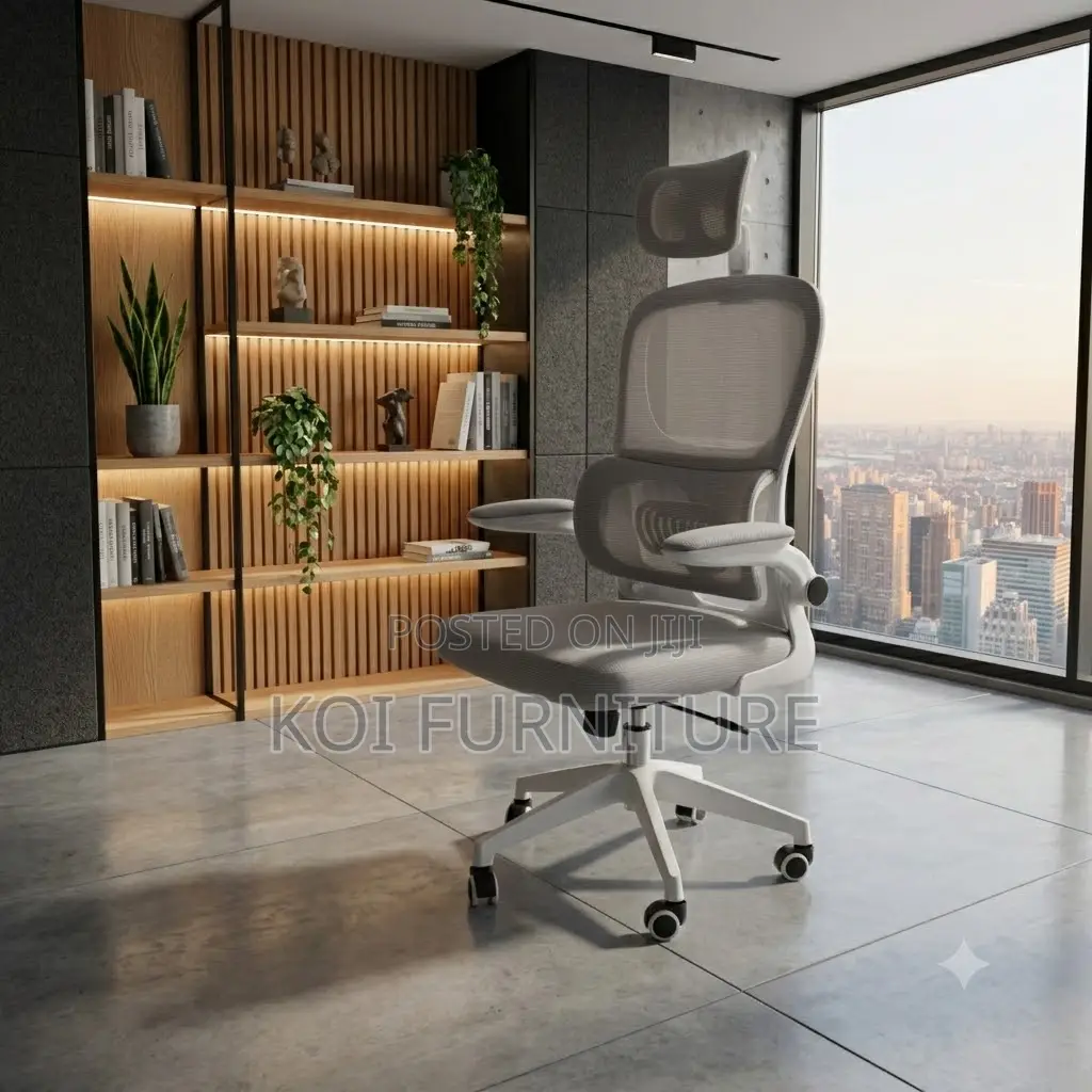 Office Chairs; White Recliner Fabric Office Chair With Adustable Arms