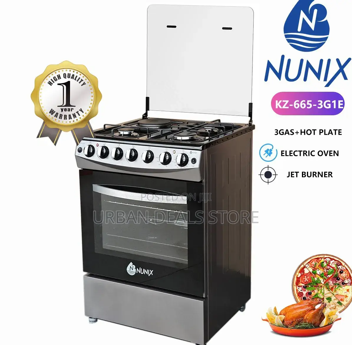 New Model Nunix Big 60×65 Freestanding Cooker