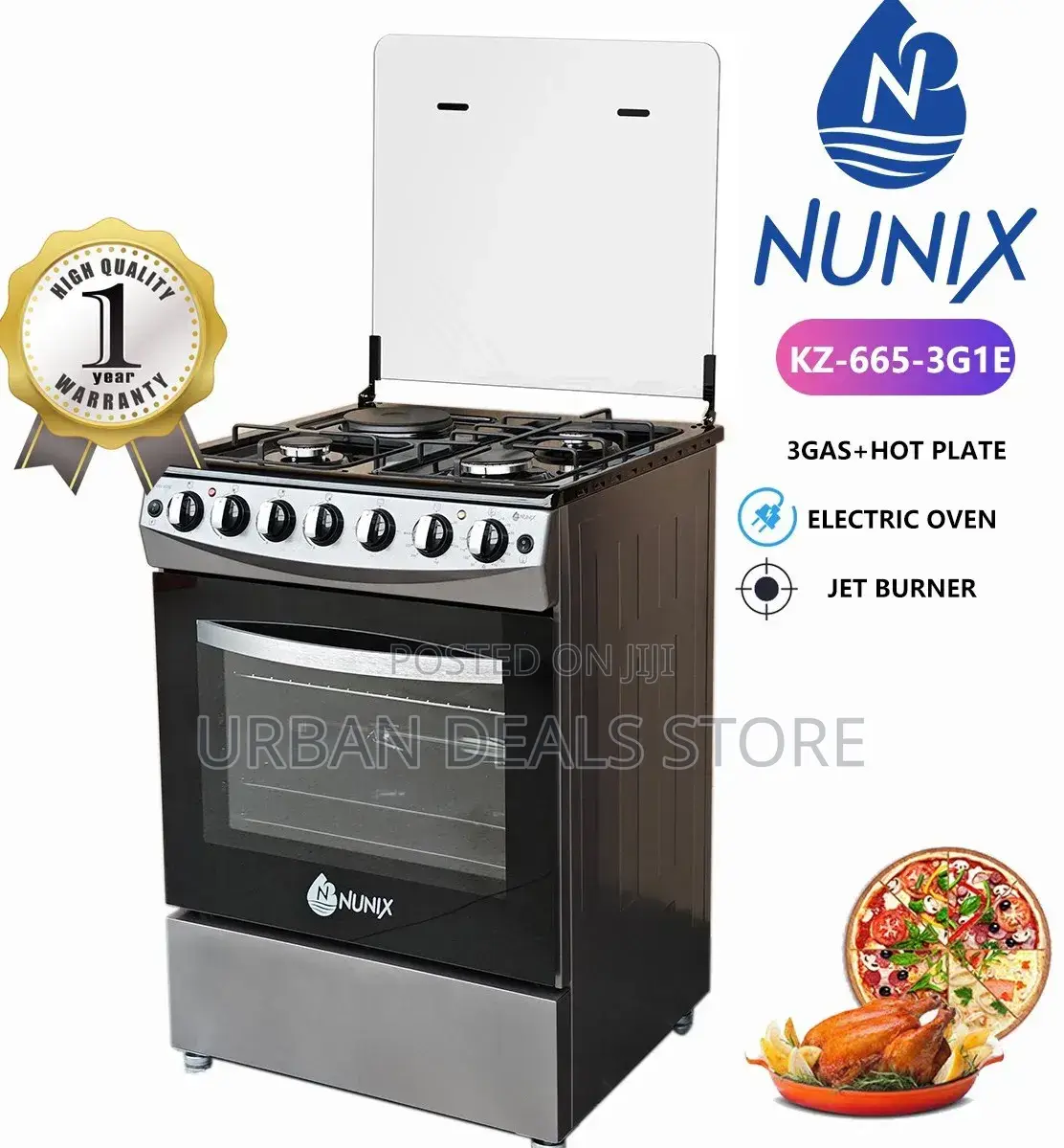 New Model Nunix Big 60×65 Freestanding Cooker