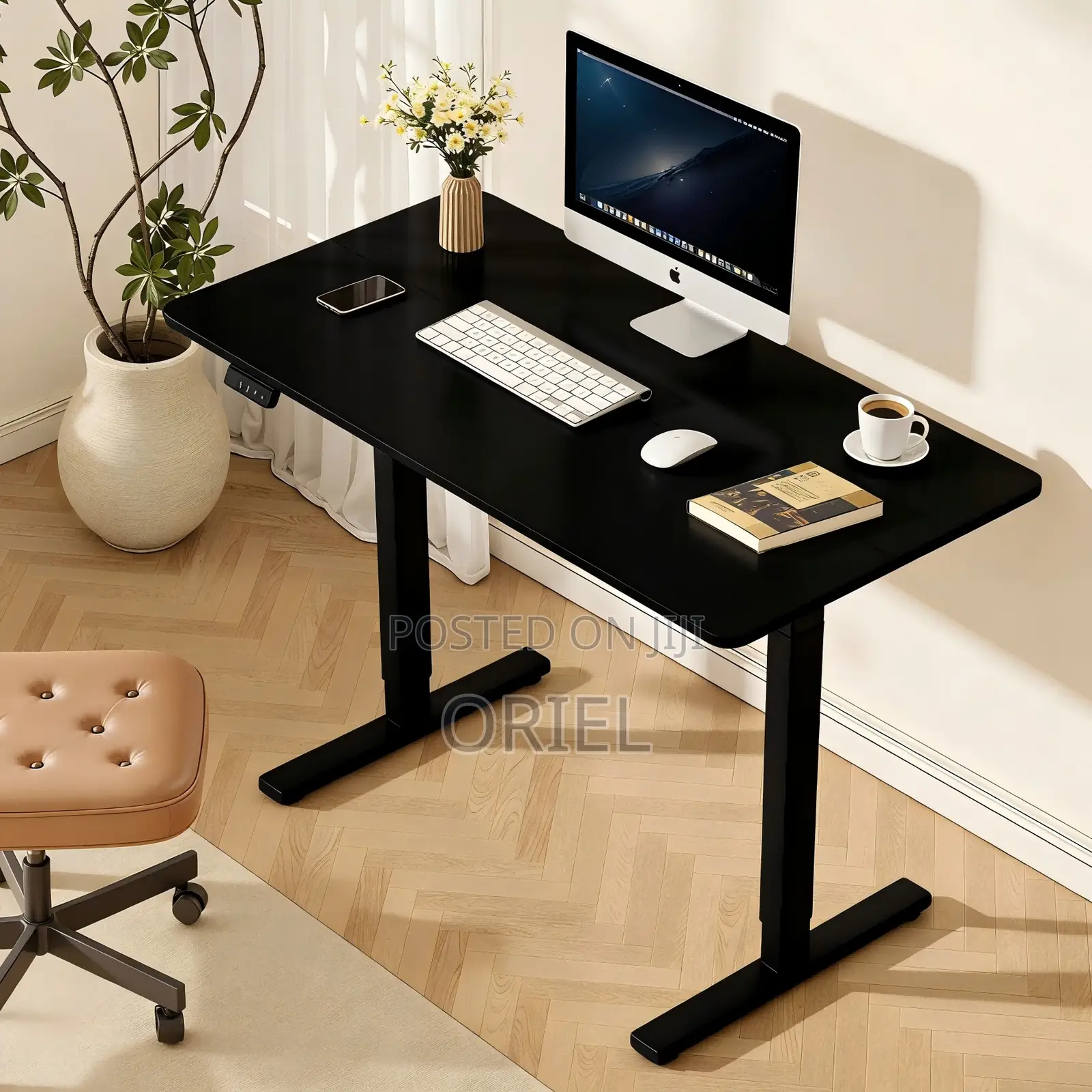 Office Desk : Black 120cm Computer Desk