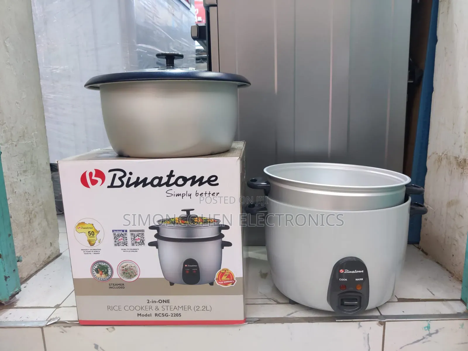 2.2l Binatone Rice Cooker Steamer 2in1