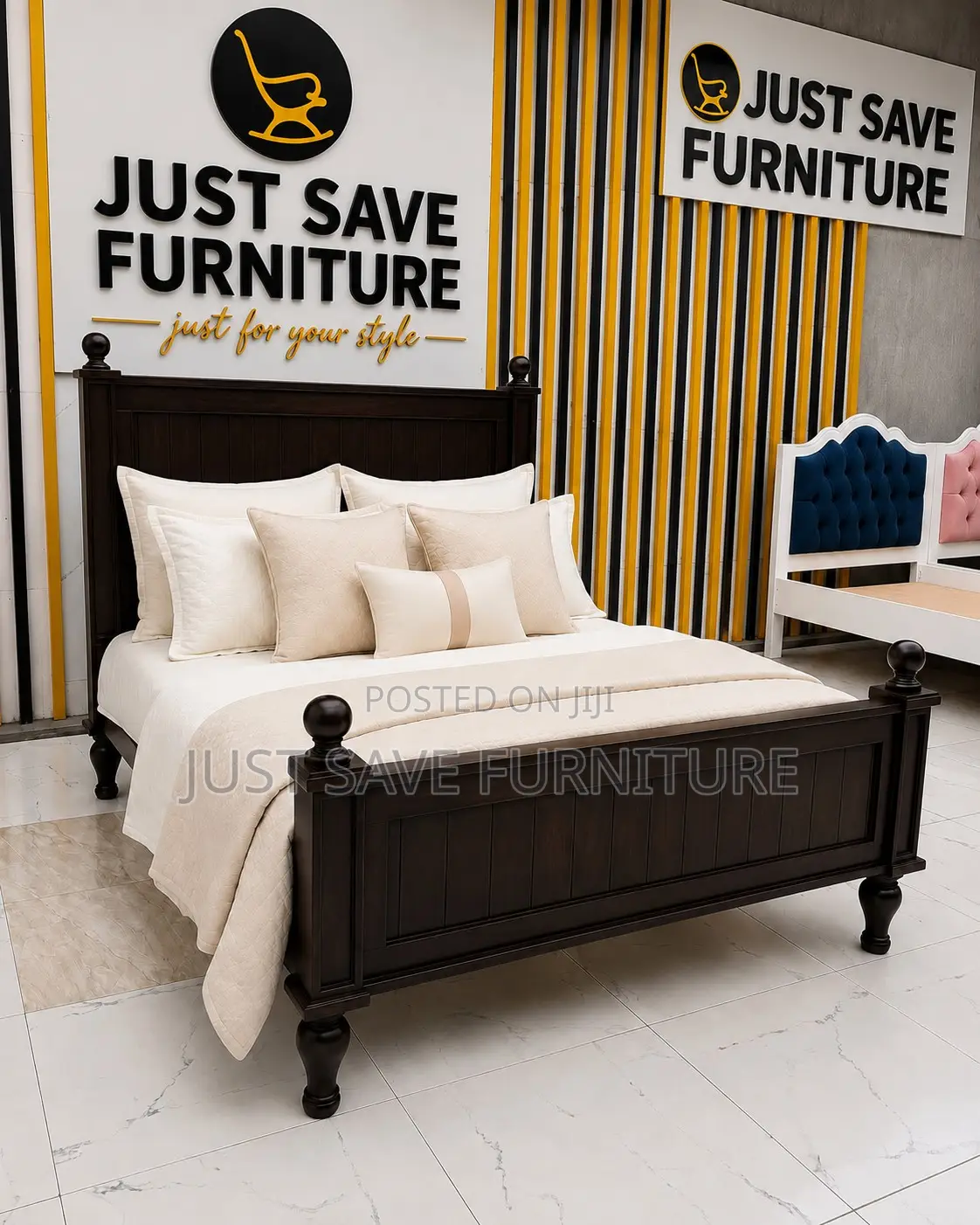 5x6 Solid Mahogany Wooden Bed | Premium Hardwood Bed Frame