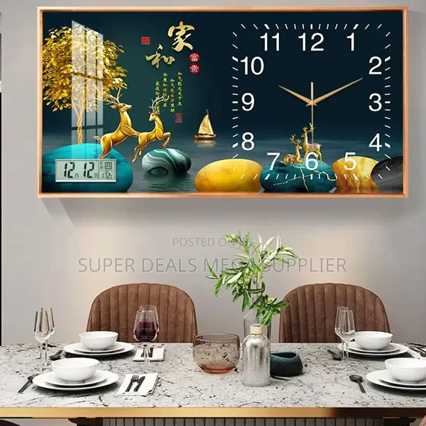 Modern From 100x50cm Rectangular Crystal Porcelain Wall Clock Art