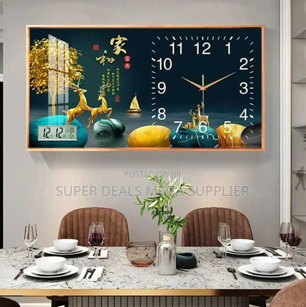 Modern From 100x50cm Rectangular Crystal Porcelain Wall Clock Art