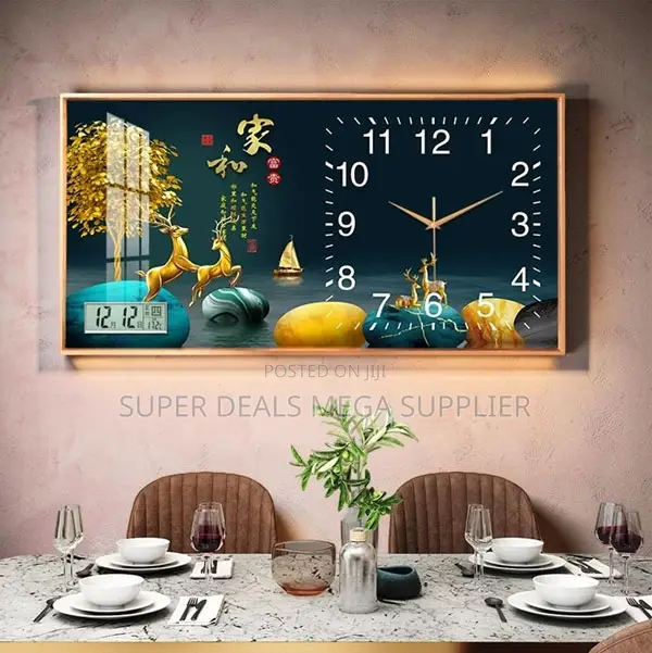 Attractive From 100x50cm Rectangular Crystal Porcelain Wall Clock Art