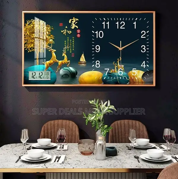 Minimalist From 100x50cm Rectangular Crystal Porcelain Wall Clock Art